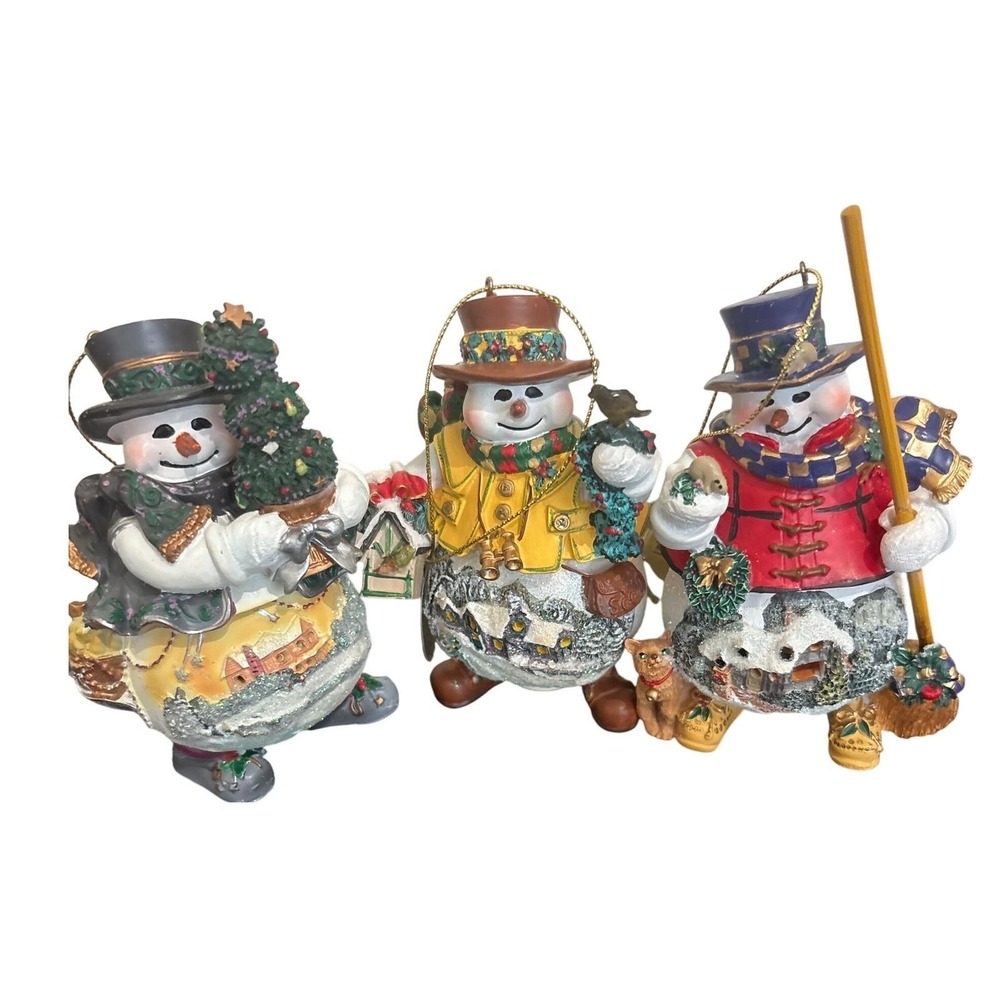 Ashton Drake Galleries Snowman Ornaments Thomas Kinkade Memories Set of 3